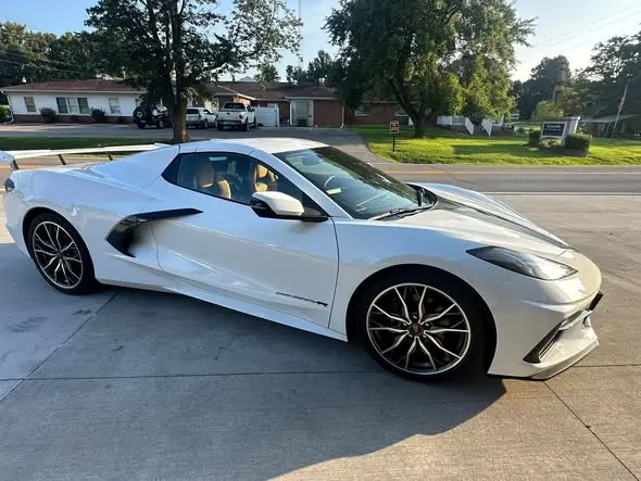 White Corvette side view