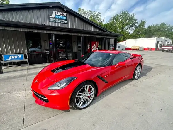 Corvette outside Average Joe's Auto Sales in Calhoun